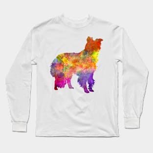 Border Collie in watercolor Long Sleeve T-Shirt